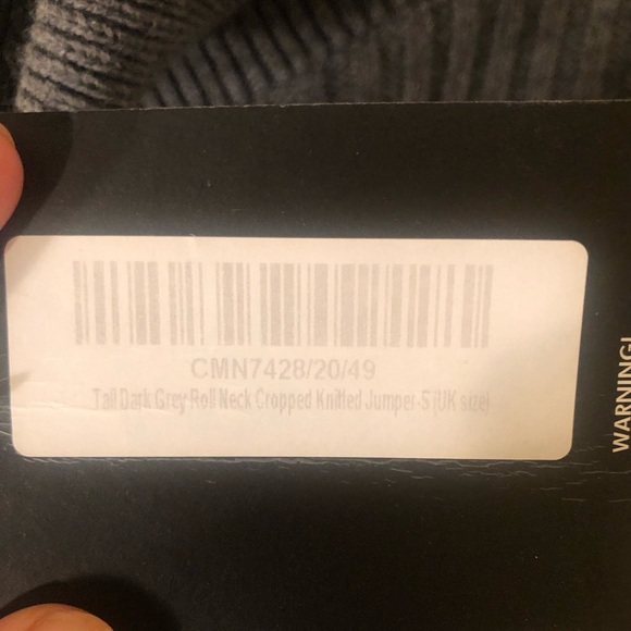 Dark greyRoll neck cropped knitted jumper PrettyLittle Thing sweater - Picture 2 of 5